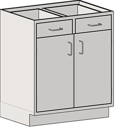 Base Cabinets – Standing Height – Door_Drawer with Two or Four 6″ Drawers