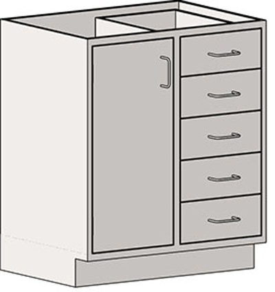 Base Cabinets – Standing Height – Door_Drawer with Five 6″ Drawers