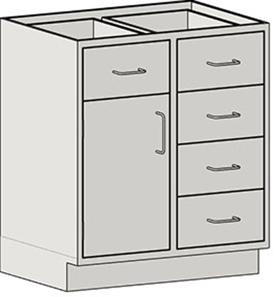 Base Cabinets – Standing Height – Door_Drawer with Five 7″ Drawers