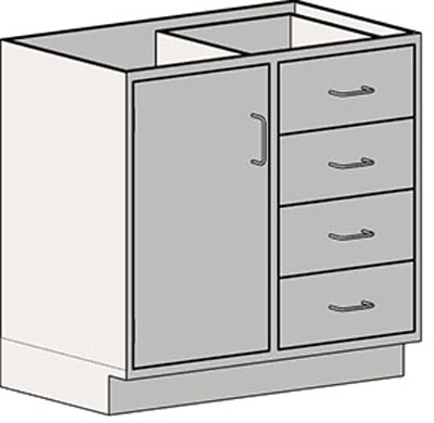 Base Cabinets – Standing Height – Door_Drawer with Four 7″ Drawers