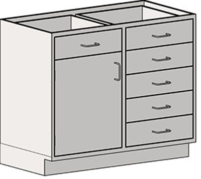 Base Cabinets – Standing Height – Door_Drawer with Six 6″ Drawers