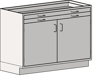 Base Cabinets – Standing Height – Door_Drawer with 3″ Drawers