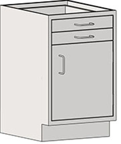 Base Cabinets – Sitting Height – Door_Drawer with 3″ Drawers