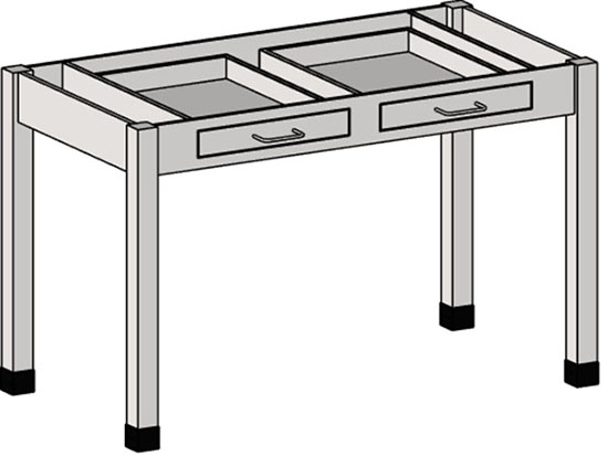 Bench Frames with Two Drawers