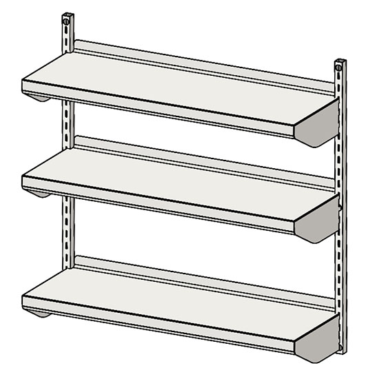 Laboratory Wall Shelves with Downturned Bookends