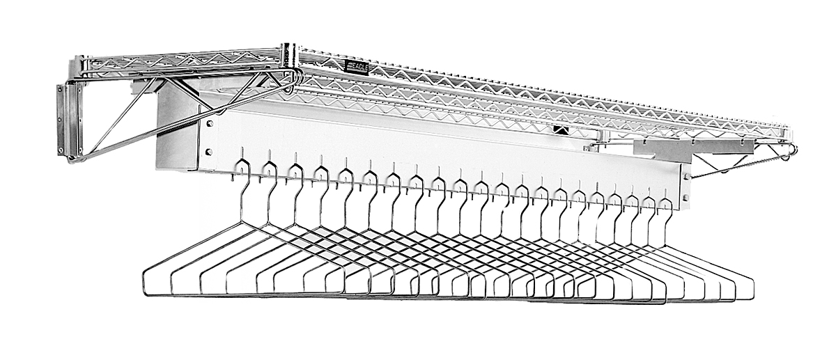 Wall Mount Gowning Racks with Hanger Slots
