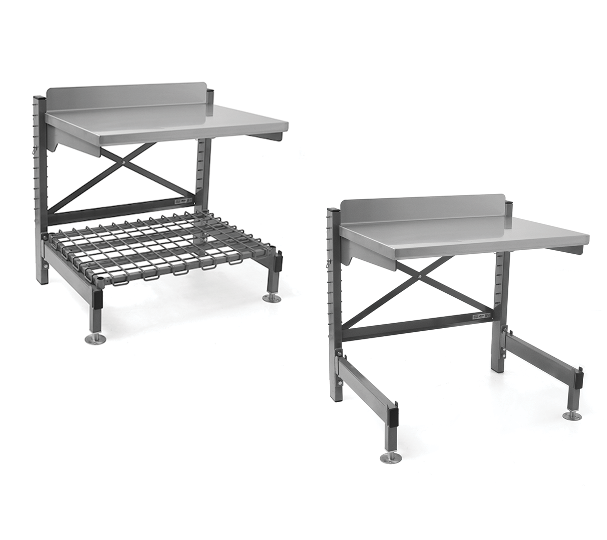 Q-LEVER® Workstations with Open-Base or Storage Shelf